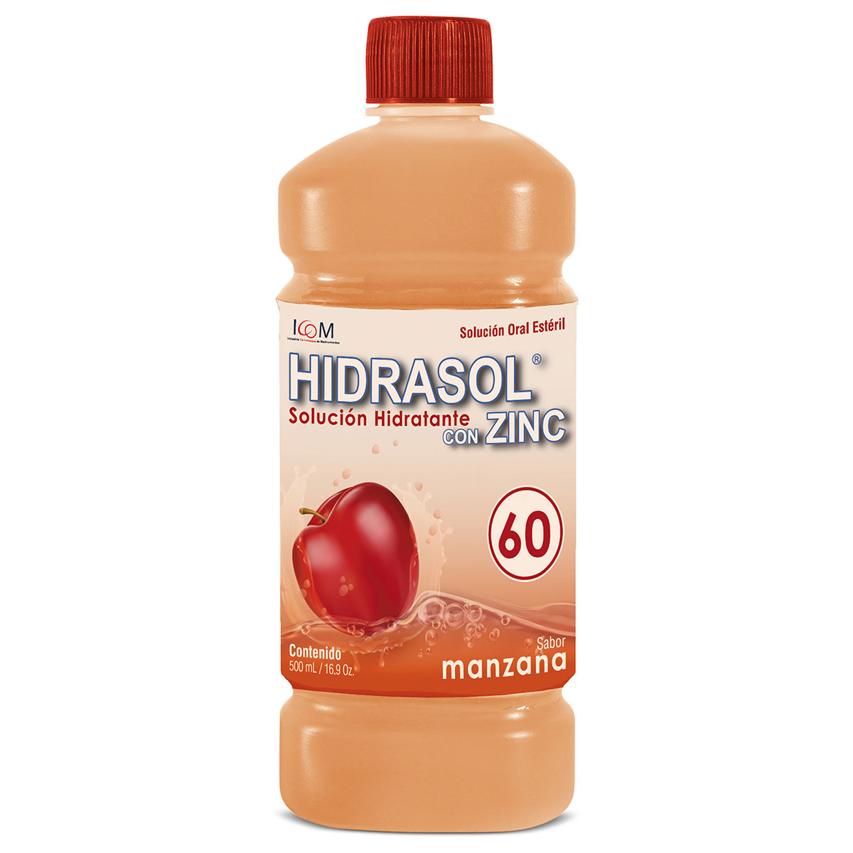 HIDRASOL 60 CON ZINC MANZANA 500ML ICOM
