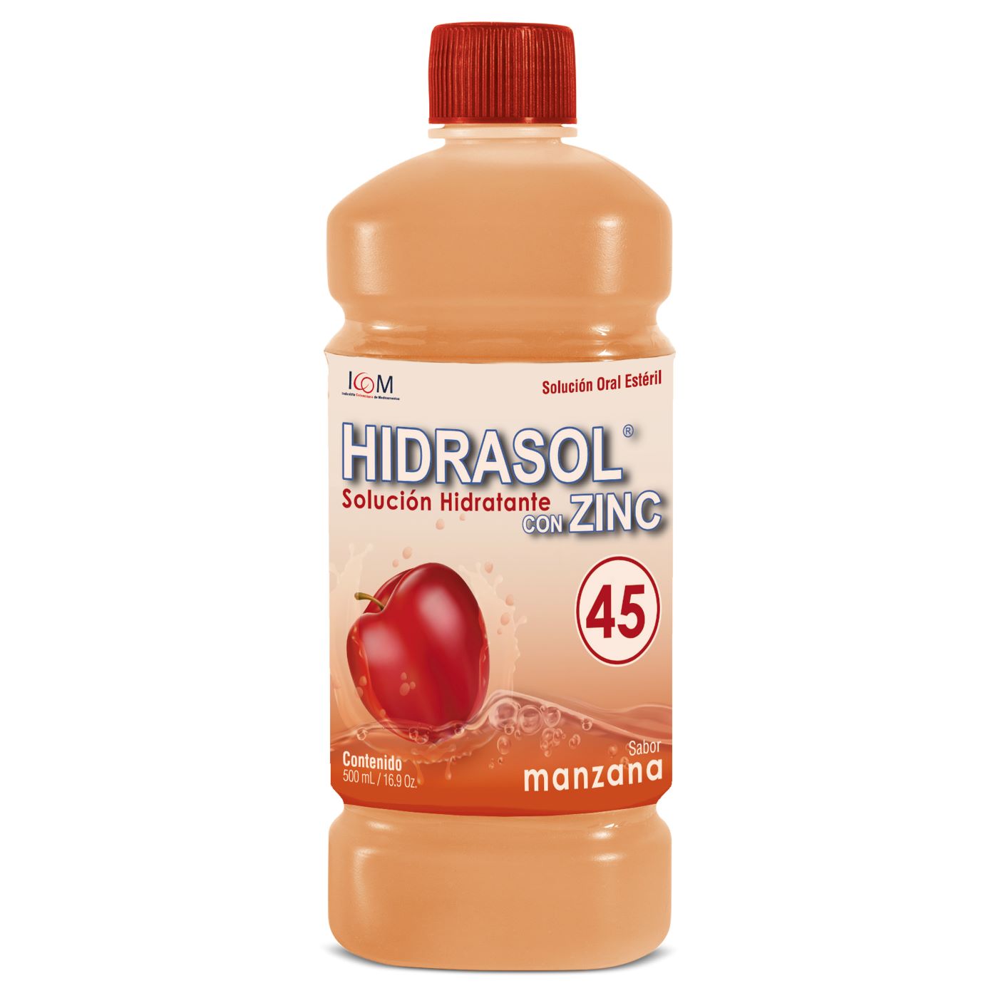 HIDRASOL 45 CON ZINC MANZANA 500ML ICOM