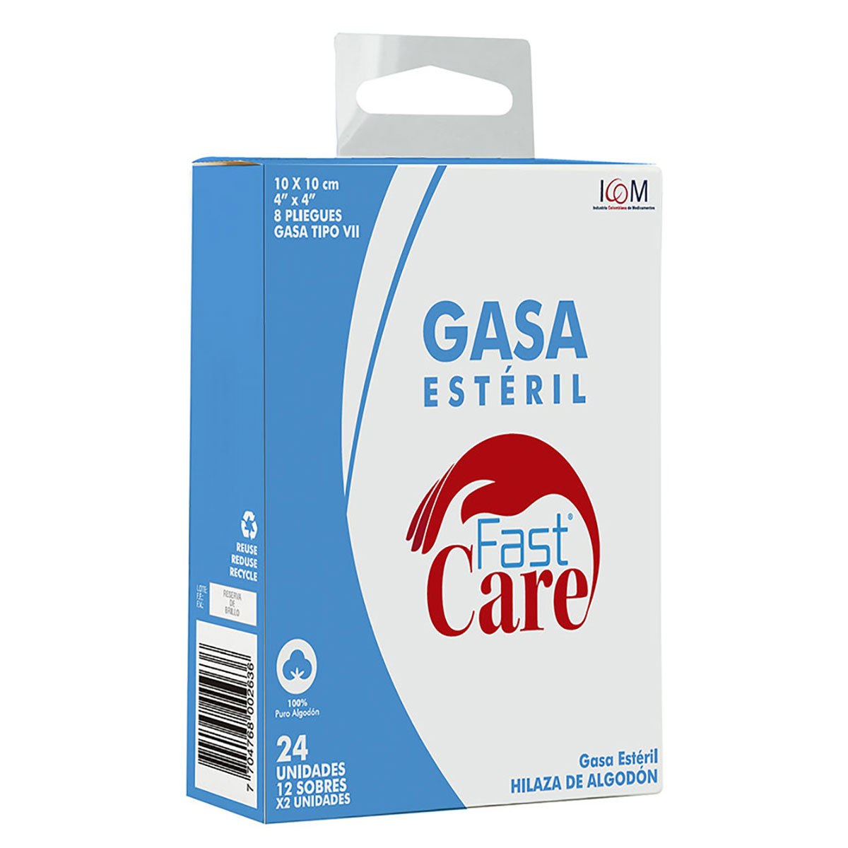 GASA FAST CARE ESTERIL 4X4 YD 12SBS ICOM