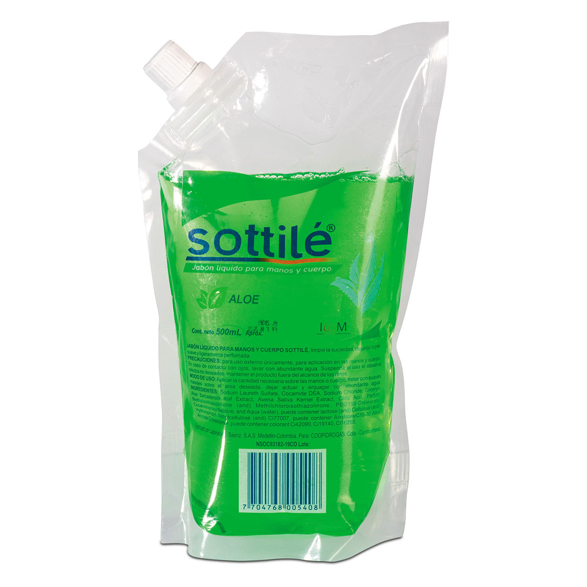 JABON LIQ.SOTTILE ALOE DOYPACK 500ML