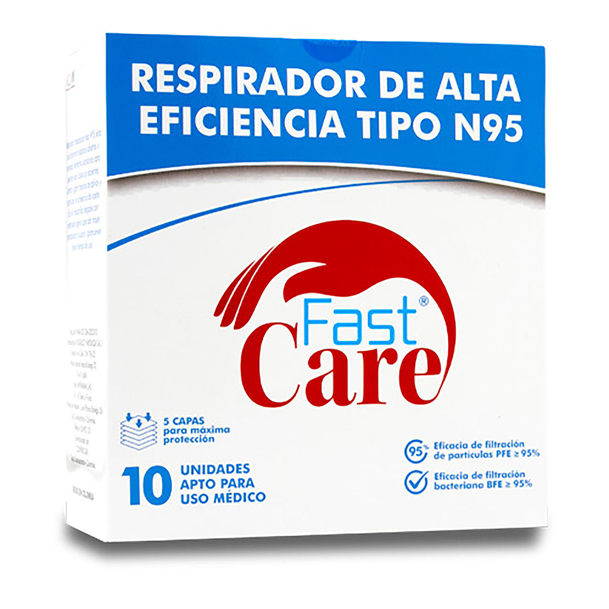 TAPABOCAS FAST CARE TIPO N95 10 UND ICOM